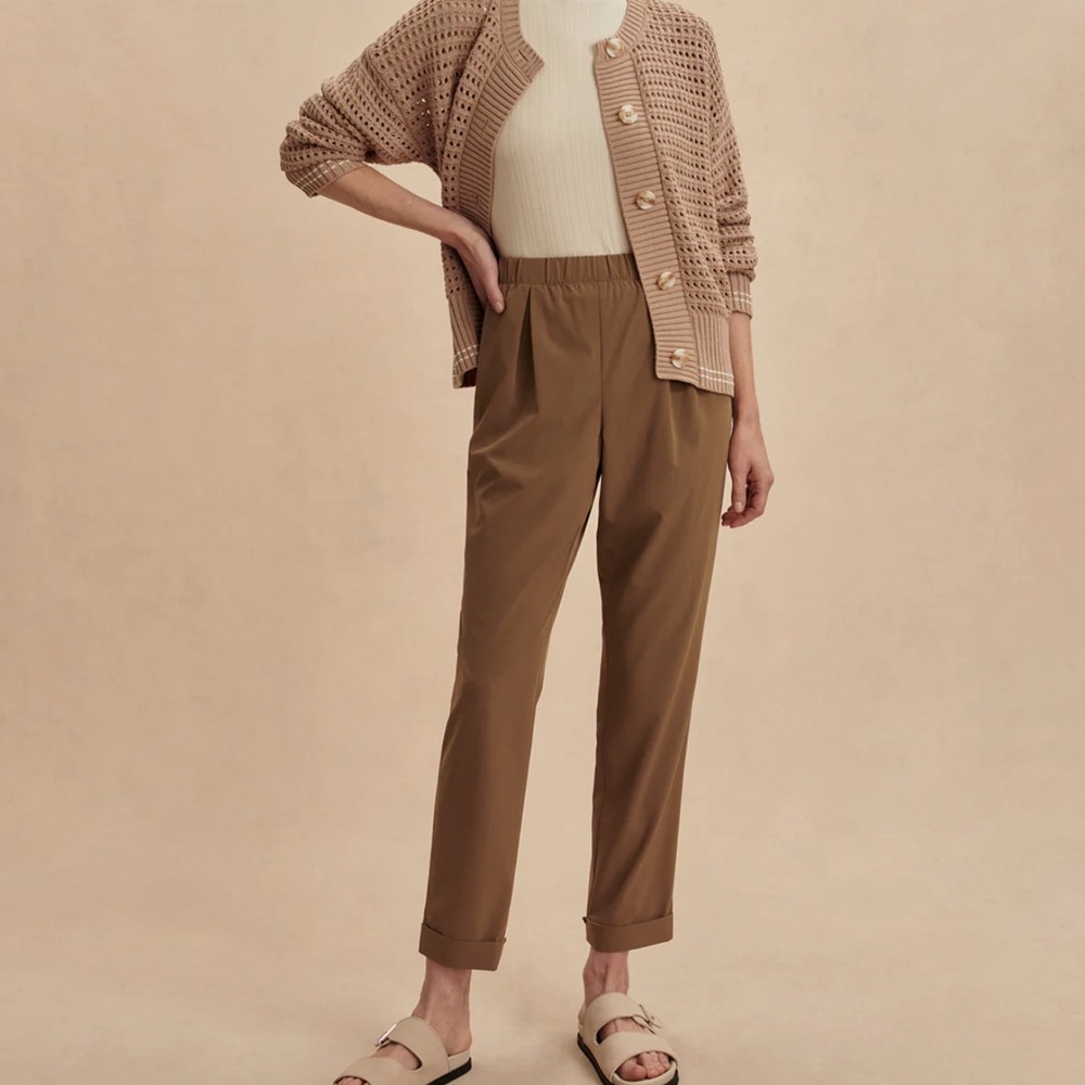 Varley Slim Tapered Cuff Pants in taupe